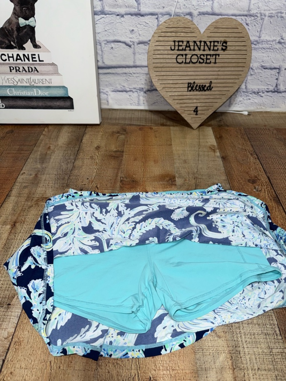 Lilly Pulitzer - High Tide Navy Scuba Doo, Athletic Skirt - Picture 11 of 14